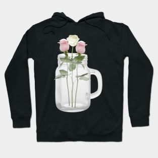 Roses in Mason Jar with Handle Hoodie